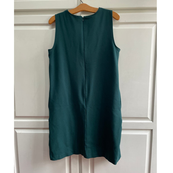 Lands' End Sleeveless Dress Green Scuba Knit Sz 10 Pockets - Picture 2 of 7